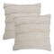 Homeroots Set of Two Beige Ribbed Cotton Throw Pillow With Fringe, 2PK 554605 - alternate 4