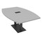 Skutchi Designs Boat Conference Table With Power Unit, 48 in W, 72 in L, Grey HAR-BOT-48x72-DOU.BK-U779-EBLK - alternate 1