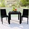Leisuremod Mace 3-Piece Outdoor Dining Set, Plastic Square Table & 2 Stackable Chairs, Black MT31C19BL2 - alternate 4
