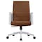 Leisuremod Aleen Office Chair in Upholstered Leather and Iron Frame with Swivel and Tilt, Dark Brown AO19DBRL - alternate 2