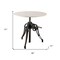Homeroots 30" White And Black Rounded Marble And Metal Three Leg Base Dining Table 380481 - alternate 3