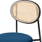 Leisuremod Euston Wicker Dining Chair with Velvet Round Seat, Navy Blue, 2PK EC17NBU2 - alternate 4