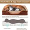Fluffydream 28in Medium Orthopedic Egg-Crate Memory Foam Dog Bed Dog Bed, Pet Sofa with Washable Re 3A88PTDBEDSOFA28BRN - alternate 2