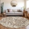 Homeroots 8' Beige Brown And Ivory Round Abstract Washable Indoor Outdoor Area Rug 600266 - alternate 2