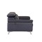 Homeroots 87" Blue Italian Leather Sofa With Silver Legs 329692 - alternate 5