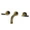 Kingston Brass Double-Handle Wall Mount Bathroom Faucet with Knurled Handle, Antique Brass KS8123KNL - alternate 1