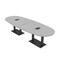 Skutchi Designs Boval Conference Table With Power Unit, 48 in W, 120 in L, Grey HAR-BOVL-48X120-DOU.BK-U779-EBLK - alternate 1