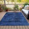 Homeroots 8' X 10' Blue And Charcoal Floral Washable Indoor Outdoor Area Rug 631014 - alternate 3