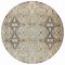 Homeroots 8' Linen Black And Brown Round Floral Washable Indoor Outdoor Area Rug 606244 - alternate 3