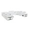 Homeroots White Italian Leather Power Reclining U Shaped Twelve Piece Sectional With Console 634656 - alternate 8