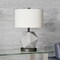 Homeroots 19" Gray and Black Concrete Table Lamp With White Drum Shade 524378 - alternate 2