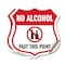 Signmission No Alcohol Shield Sign No Alcohol Past T, 18 inch X 18 inch, Vinyl Decal, 2PK SHI-D-2PACK-18-390 - alternate 1