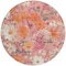 Homeroots 8' Blush Pink And Orange Round Floral Washable Indoor Outdoor Area Rug 611188 - alternate 4