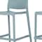 Homeroots Set of Four 26" Baby Blue Heavy Duty Plastic Low Back Outdoor Counter Height Bar Chairs 565366 - alternate 3