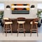 Armen Living Shelly 30" Bar Height Swivel Cream Faux Leather and Walnut Wood Bar Stool LCSHBACRWA30 - alternate 5