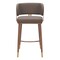 Homeroots 30" Brown Gold and Walnut Steel and Faux Leather Low Back Bar Height Bar Chair 564992 - alternate 3