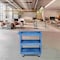 Luxor Deep Shelf Utility Cart, High Density Polyethylene (Shelf)/Polyvinyl Chloride (Leg), 3 Shelves EC111HD-BU - alternate 7