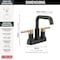 Delta Nicoli Two Handle Centerset Bathroom Faucet, 6.56 in, Matte Black / Champagne Bronze 25849LF-GZ - alternate 3