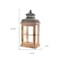 Homeroots Set of Two Natural and Black Glass Wood and Metal Floor Lantern Candle Holders, 2PK 517559 - alternate 2