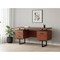 Homeroots 60" Brown and Black Wood and Metal Sled Computer Desk With Three Drawers 489916 - alternate 3
