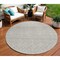 Homeroots 8' Beige And Ivory Round Chevron Washable Indoor Outdoor Area Rug 612234 - alternate 1