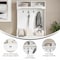 Flash Furniture Fraser 40" Wide Hall Tree with Double Door Storage Bench, Coat Rack with 4 Black Double Hooks, and 2 Upper Storage Cubbies in White NAN-FY-HY-HT04-WHT-GG - alternate 6