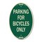 Signmission Parking for Bicycles Only Sign, 12 Inch X 18 Inch Architectural Oval, Heavy Gauge Aluminum A-OV-G-1218-23447 - alternate 1