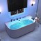 Anzzi Stone Belle 67 in. Flatbottom Freestanding Whirlpool and Air Bathtub, Center Drain and Faucet FT-AZ514WH-BK - alternate 7
