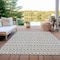 Homeroots 8' X 10' Silver And Gray Striped Washable Indoor Outdoor Area Rug 610567 - alternate 3