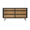 Homeroots 61" Natural and Black Solid Wood Six Drawer Double Dresser 518620 - alternate 1