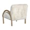Homeroots 30" Off White and Natural Faux Fur And Wood Arm Chair 635752 - alternate 4