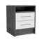 Homeroots 20" Gray Wood Two Drawer Nightstand 543666 - alternate 4