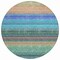 Homeroots 8' Sage Teal Blue And Tan Round Striped Washable Indoor Outdoor Area Rug 614829 - alternate 2
