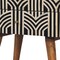 Homeroots 23" Black Ivory And Natural Solid Wood Geometric Bone Inlay Two Drawer Nightstand 722563 - alternate 3