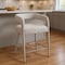 Homeroots 25" Ivory Metal and Fabric Low Back Counter Height Bar Chair 558307 - alternate 1