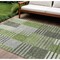 Homeroots 9' X 12' Green And Olive Green Striped Washable Indoor Outdoor Area Rug 581699 - alternate 1