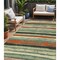 Homeroots 5' X 8' Sage Black And Red Striped Washable Indoor Outdoor Area Rug 598927 - alternate 1