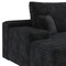 Homeroots 107" Black Corduroy Modular Compression Foam Sofa With Ottoman And Toss Pillows 712952 - alternate 3