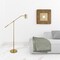 Homeroots 60" Brass Swing Arm Floor Lamp With Brass Drum Shade 523533 - alternate 3