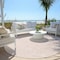 Homeroots 8' Pink And Gray Round Geometric Washable Indoor Outdoor Area Rug 594409 - alternate 3