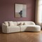 Homeroots Ivory Boucle Modular Curved Two Piece Sofa and Chaise Sectional With Toss Pillows 643970 - alternate 1