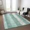 Homeroots 3' X 5' Pale Aqua And Teal Blue Striped Washable Indoor Outdoor Area Rug 617848 - alternate 3