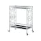 Homeroots 28" Silver And Black Metal and Glass Rolling Bar Cart 551669 - alternate 4