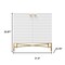 Homeroots 32in White and Gold Wood Accent Cabinet With Two Doors 716314 - alternate 5