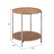 Homeroots 22" Natural and Silver Wood and Steel Round End Table With Shelf 632662 - alternate 5
