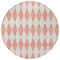 Homeroots 8' Salmon And Ivory Round Geometric Washable Indoor Outdoor Area Rug 577105 - alternate 2