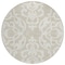 Homeroots 8' Beige And Ivory Round Damask Washable Indoor Outdoor Area Rug 614403 - alternate 4