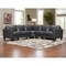 Homeroots Black Leather L Shaped Three Piece Corner Sectional 548958 - alternate 6
