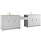 James Martin Vanities Bellshire 120" Dual Vanity Set with 24" Make-Up Counter, Bright White w/3 cm Siberian Silestone Top 660-VMC120-BW-3SFR - alternate 5