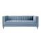 Homeroots 85" Slate Blue Velvet Sofa With Espresso Legs 543931 - alternate 2